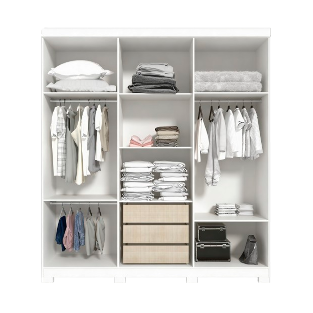 Roupeiro 6 Portas Argos Branco Avelan