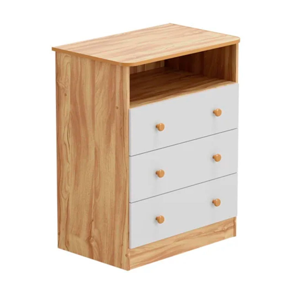 Comoda Smim New Branco Brilho Peroba