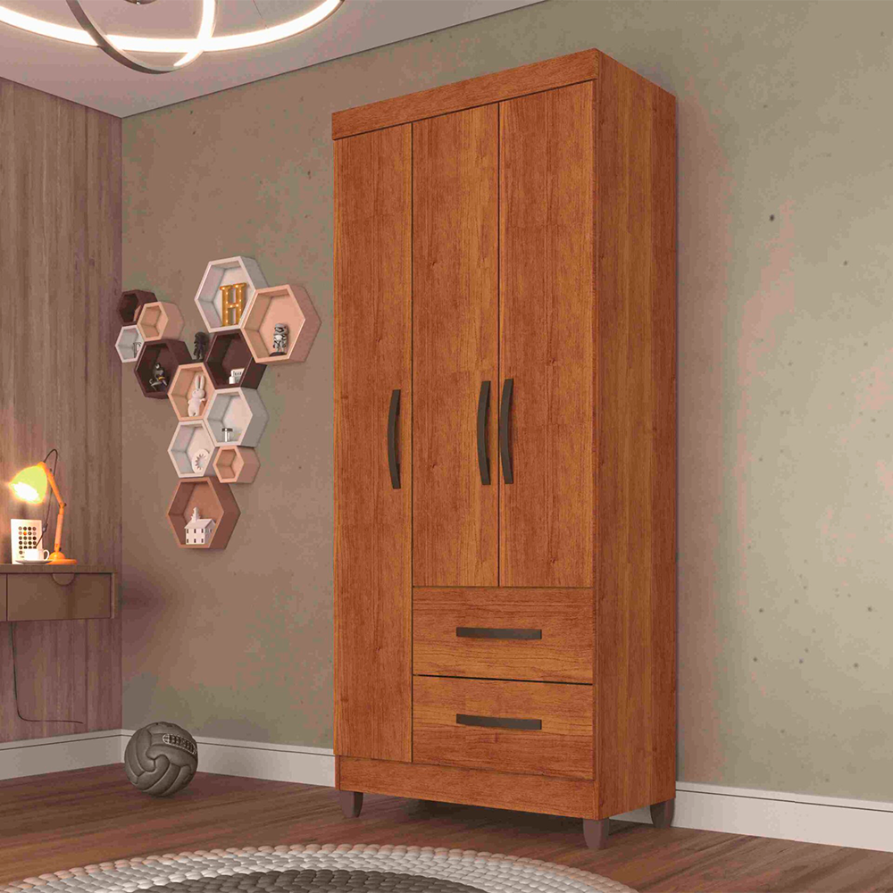 Roupeiro 3P Estrela Premium C/4 Pés S/Esp Branco Salleto