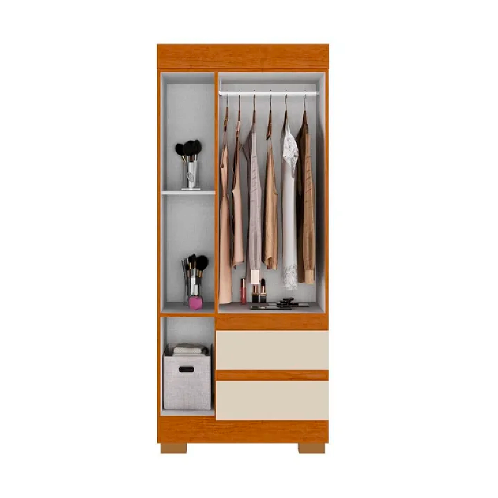 Roupeiro Maya 3P MDP Cinamomo/Off White ACP Moveis