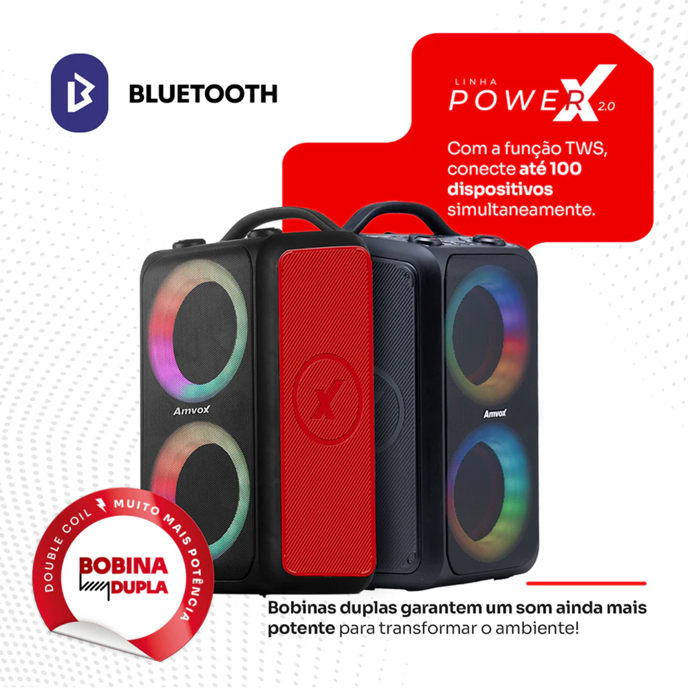 Caixa Amplificada ACA 600 Bagvox Black Amvox