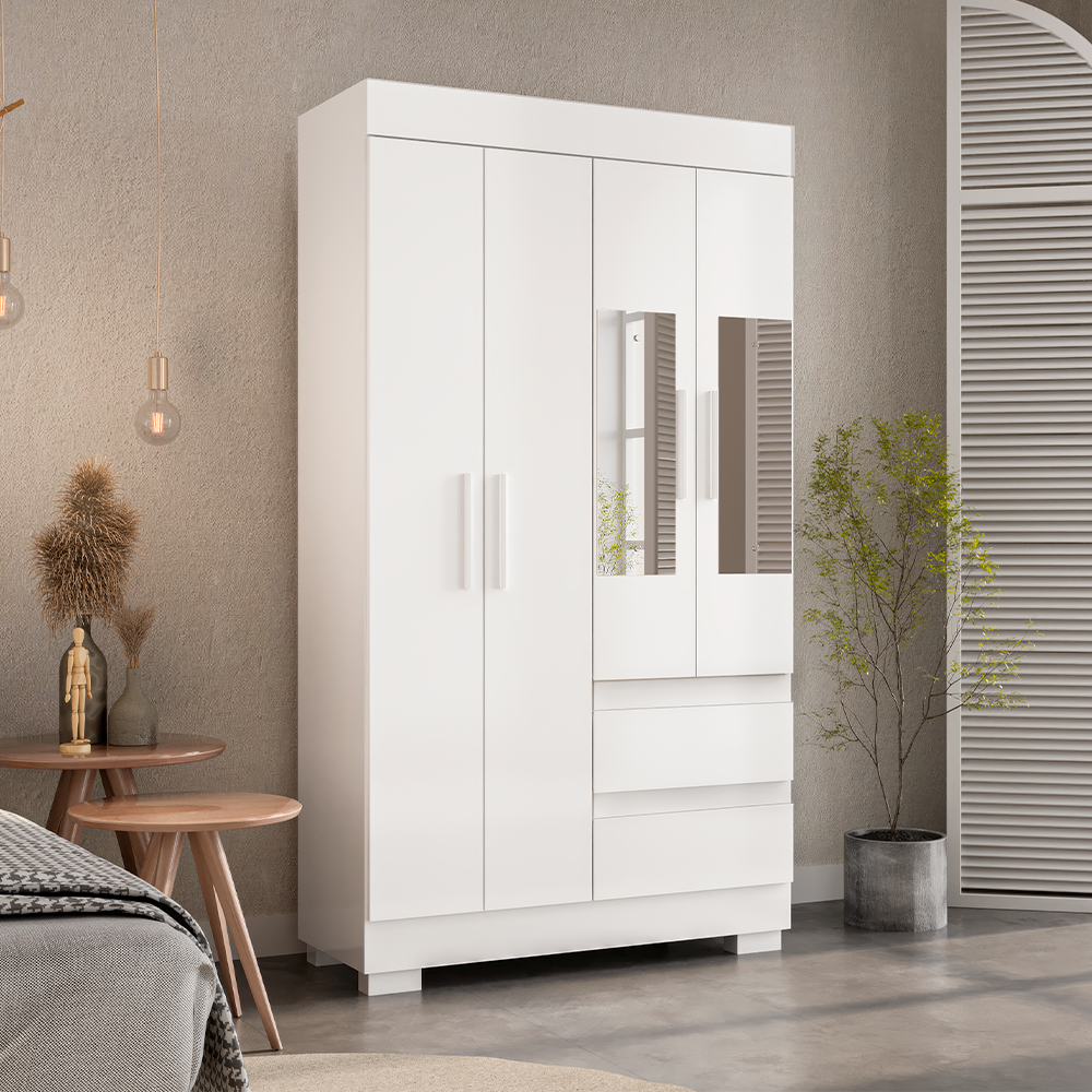 Roupeiro Maya 4P MDP Branco ACP MOVEIS