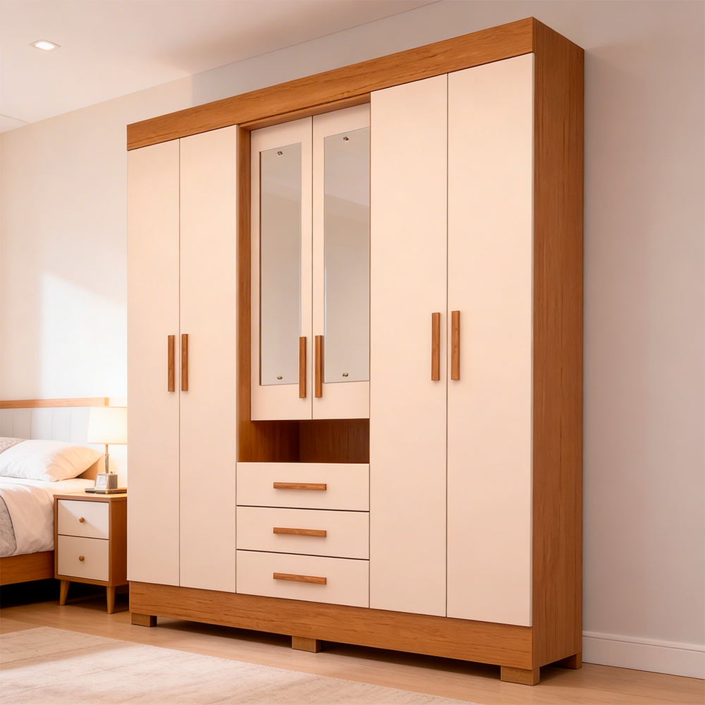 Roupeiro Debora 6P Capelinha C/Esp Cinamomo ACP Moveis