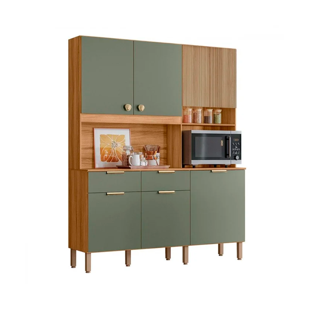 Cozinha Tropical Freijo/Verde/Ripado Freijo PTA FECHADA Nicioli