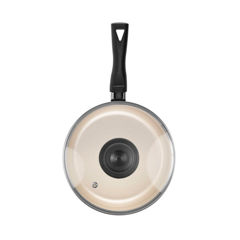 Panela 18cm com Tampa de Vidro 000366 Cereja/Creme Única Luz