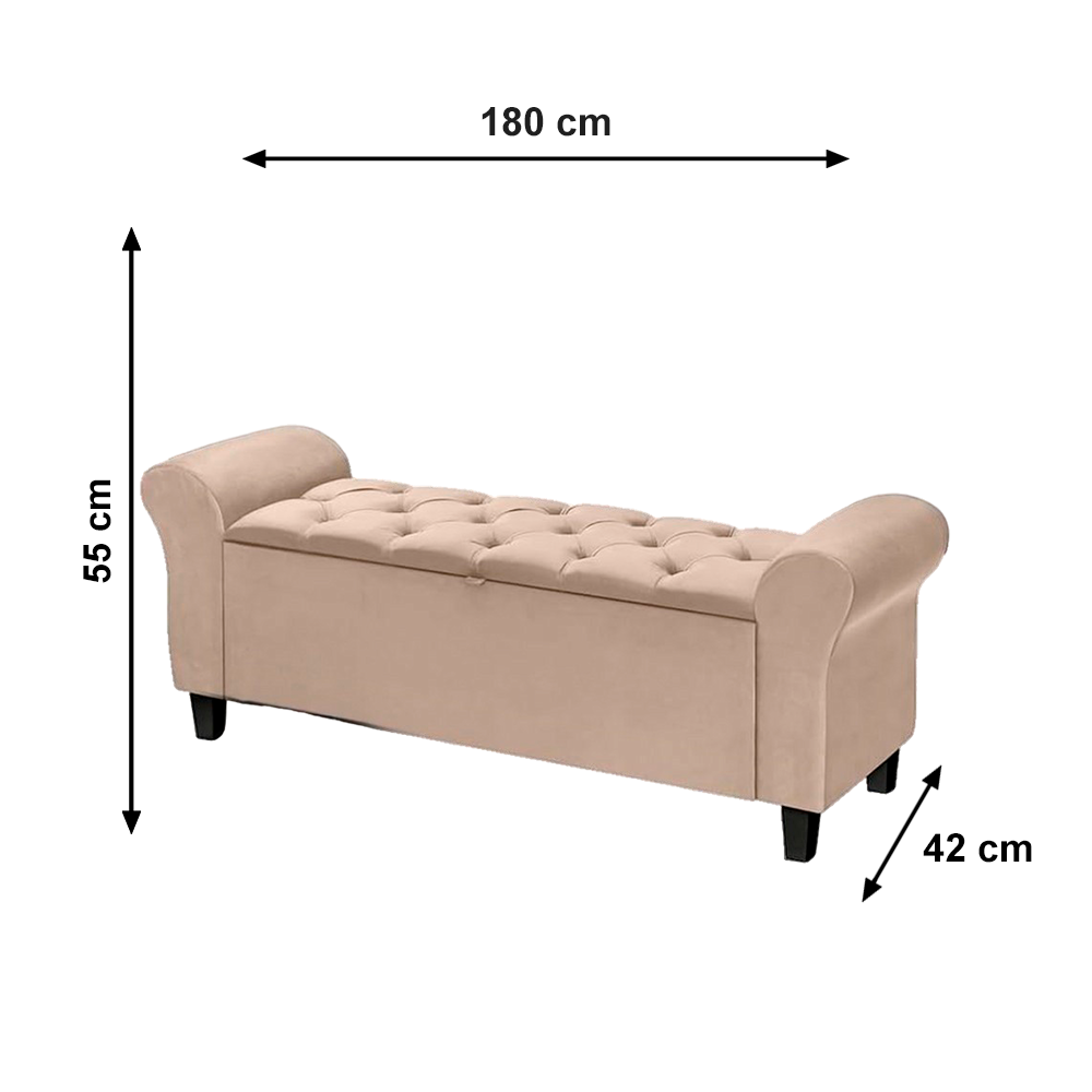 Bau Recamier Capitone 01 Casal Bege Mega Estofados