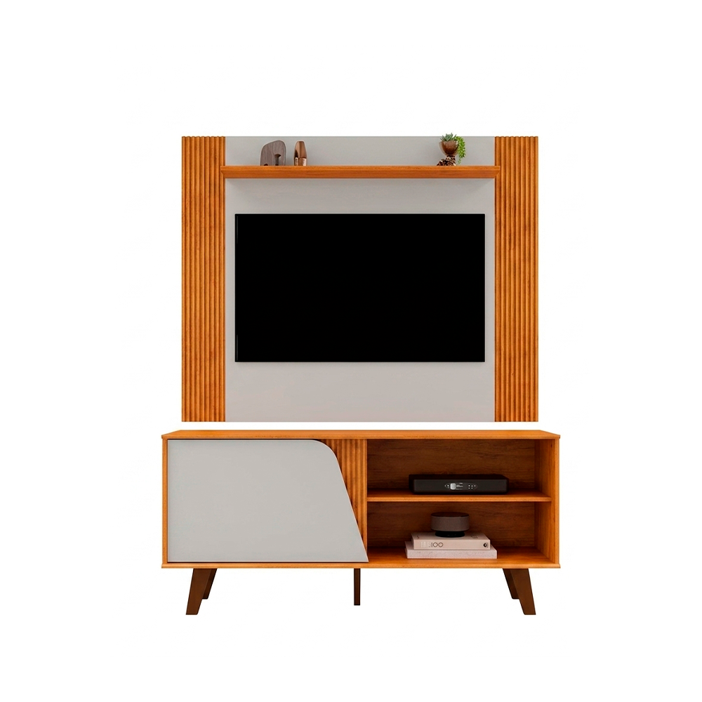RACK COM PAINEL IRIS CEDRO/BALI DJ MOVEIS Rack cm Painel Iris Cedro/Bali DJ Moveis