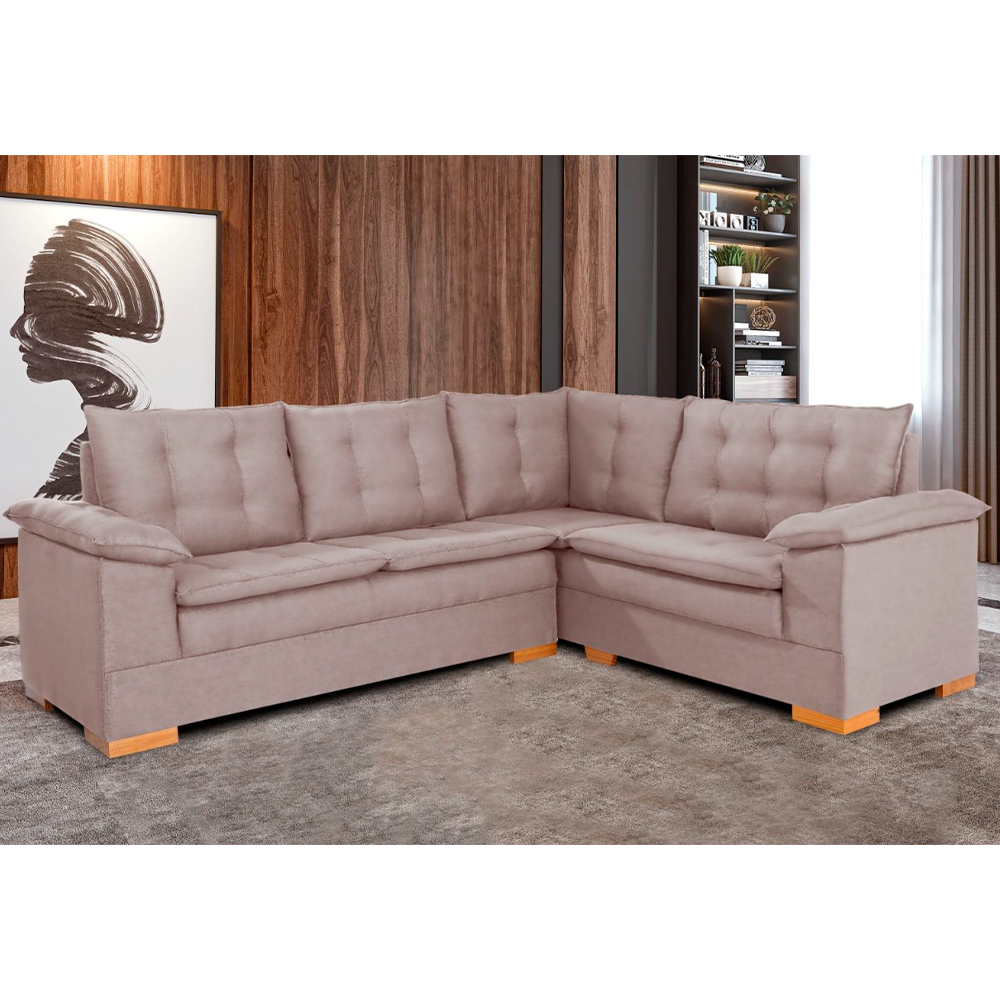Sofa De Canto Ideale T04 Veludo Castor Jw Estofados