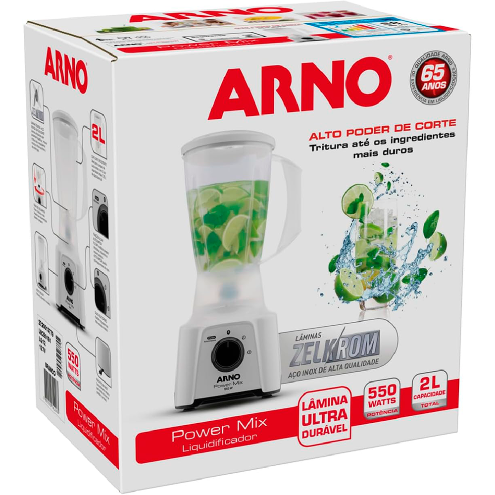 Liquidificador LQ12 2V Power Mix 550W Branco Arno