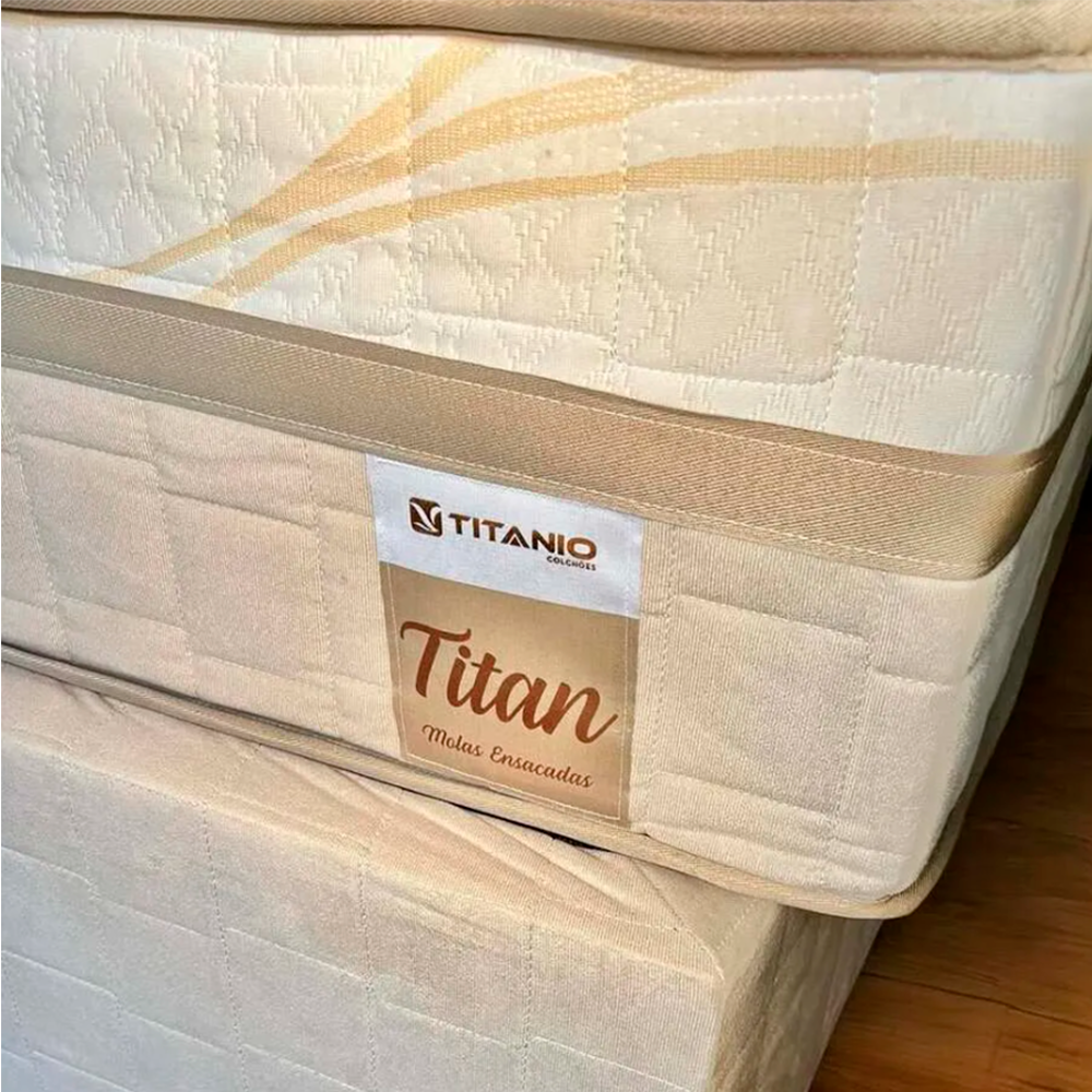 Conjunto Box Titan C/Pilow Molas Ensacadas Titanio
