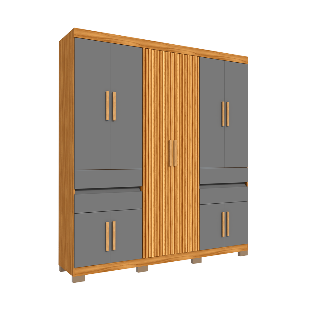 Roupeiro Nevada 10 Portas Freijo Grafite Avelan