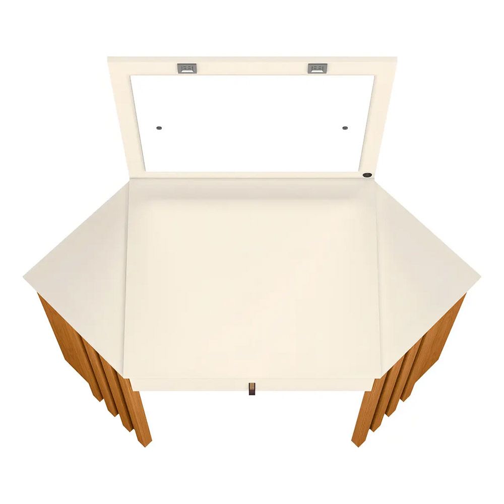 Penteadeira Camarim de Canto Glitter Albatroz Cinamomo Off White