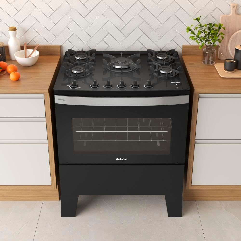Fogao 5B ITAGLASS PLUS PRETO ITATIAIA