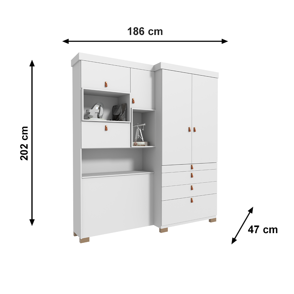 Roupeiro Panama Branco Avelan