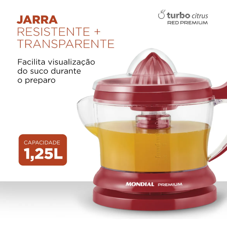 Espremedor Turbo Premium Mondial Vermelho 30W - E-23