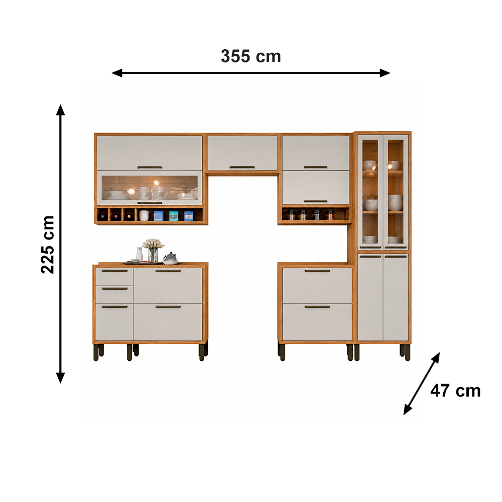 Cozinha Completa 6 Peças Syrah Amêndoa/Off White Rio Doce