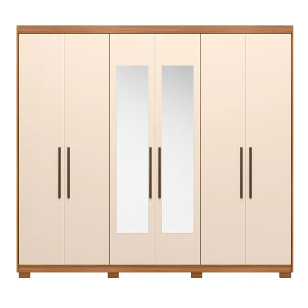 Roupeiro 6 Prateleiras 4 Gavetas 3 Prateleiras Venice C/Pés e C/Esp Amendola/Off White Demobile 