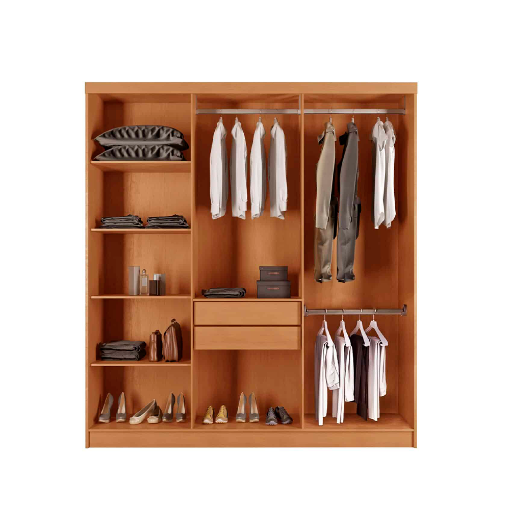 Roupeiro Grecia 6 Portas Nature/Naturale Rufato