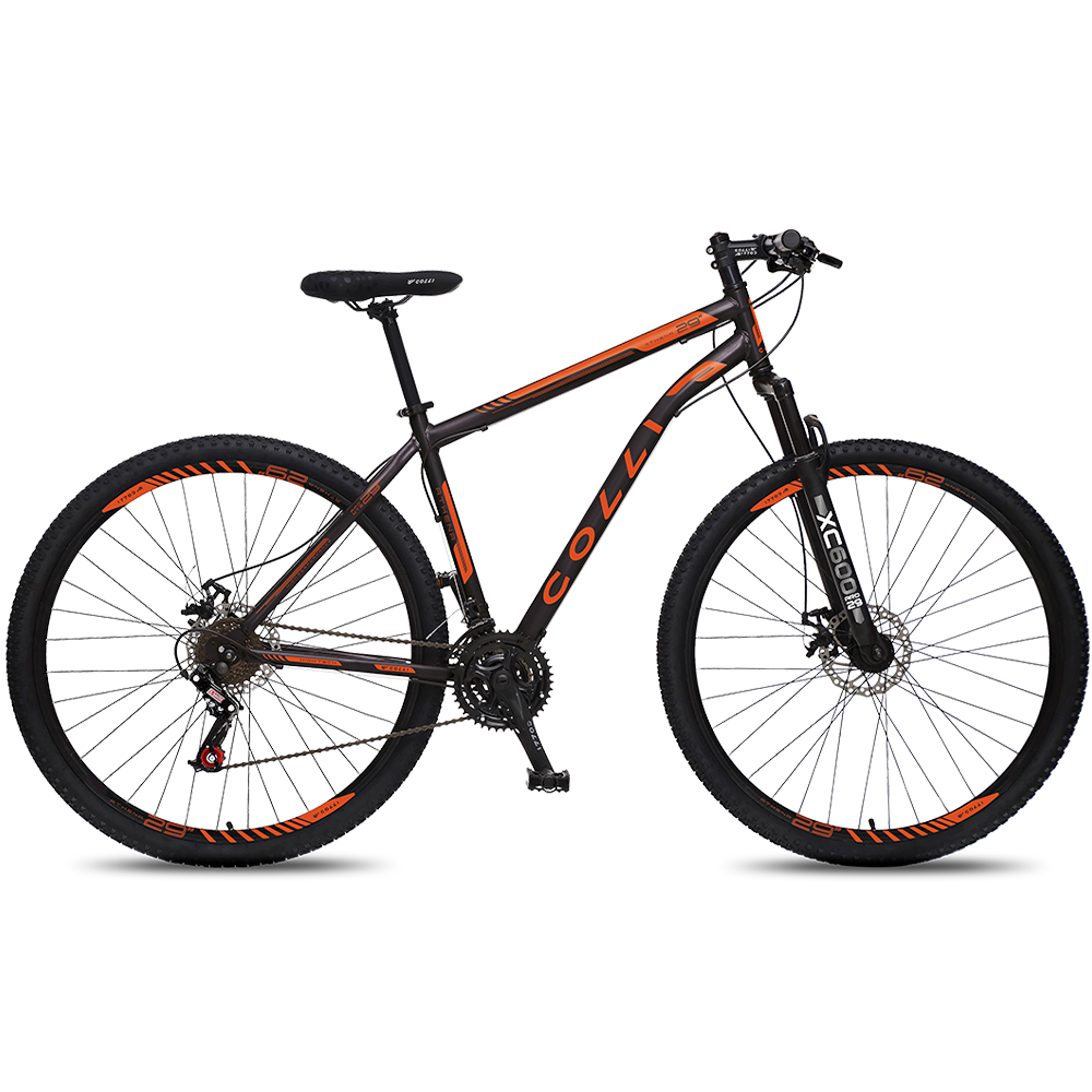Bicicleta Aro 29 Athena F/DISCO Preto Fosco/Laranja Neon Colli