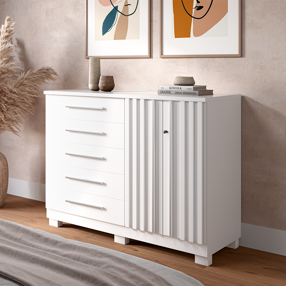 Comoda Bella 5G C/Sap Branco ACP MOVEIS