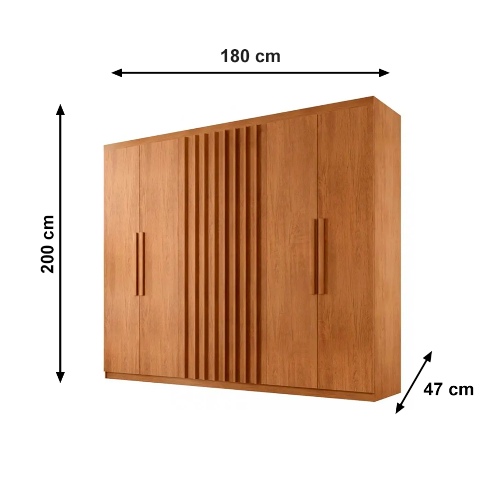 Roupeiro Cairo 6P C/Pes Nature Rufato