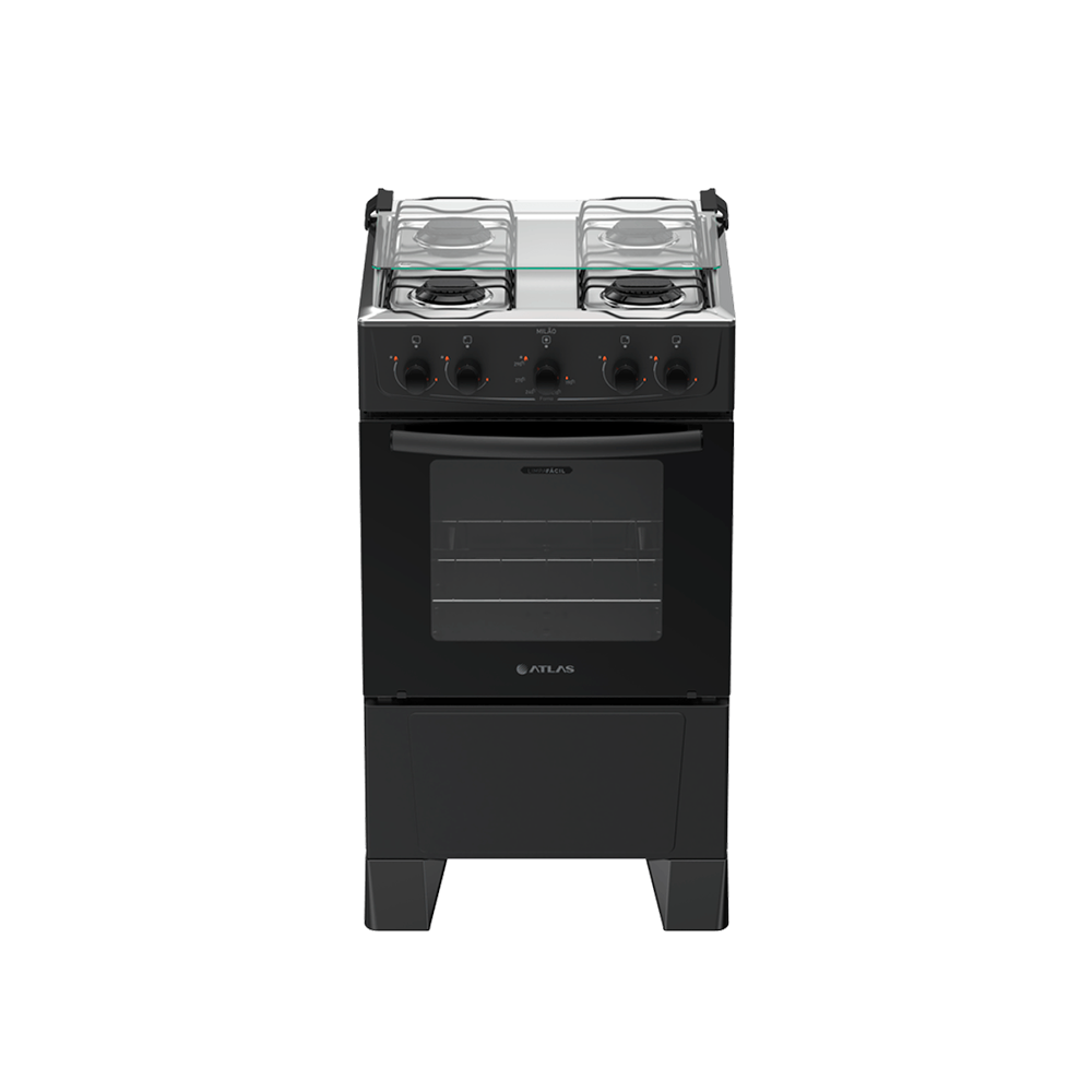 Fogão Milão 4B Preto Atlas