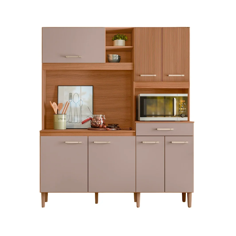 Armário Kit Yara 160 Ipe/Fendy Ripado Nicioli