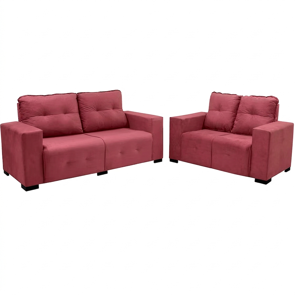 Sofa 2x3L Sena Vellus Light Rosa J.A ESTOFADOS