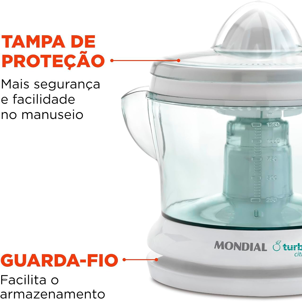Espremedor E-01 Turbo Premium Branco Mondial