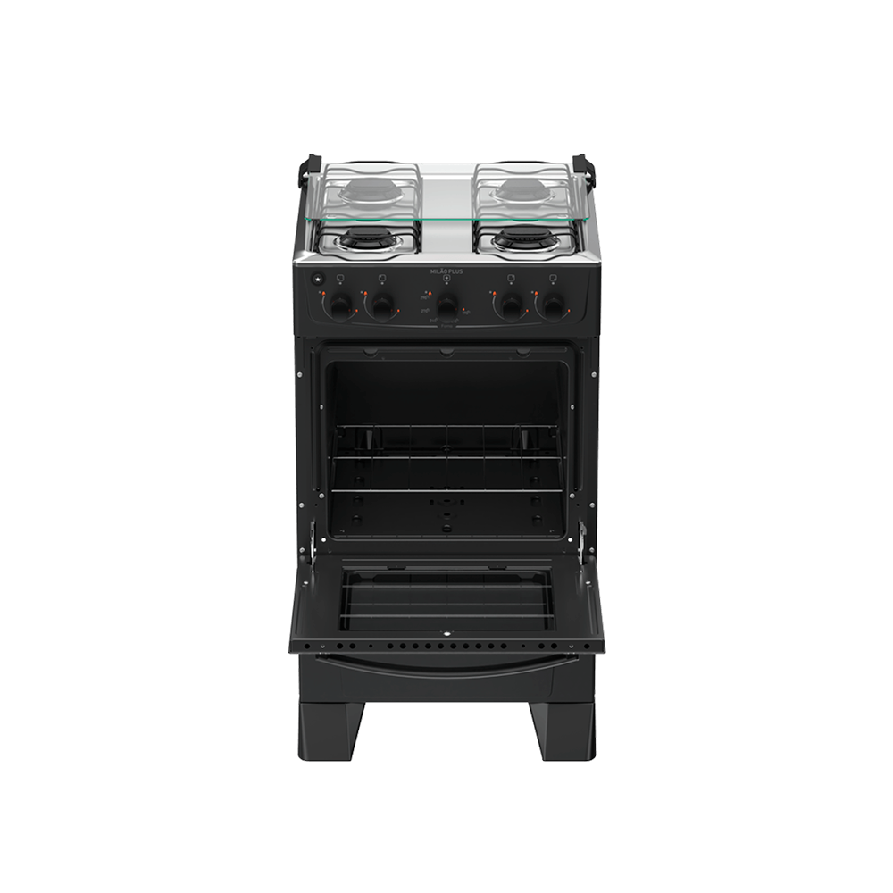 Fogão Milão Plus 4B Preto Atlas