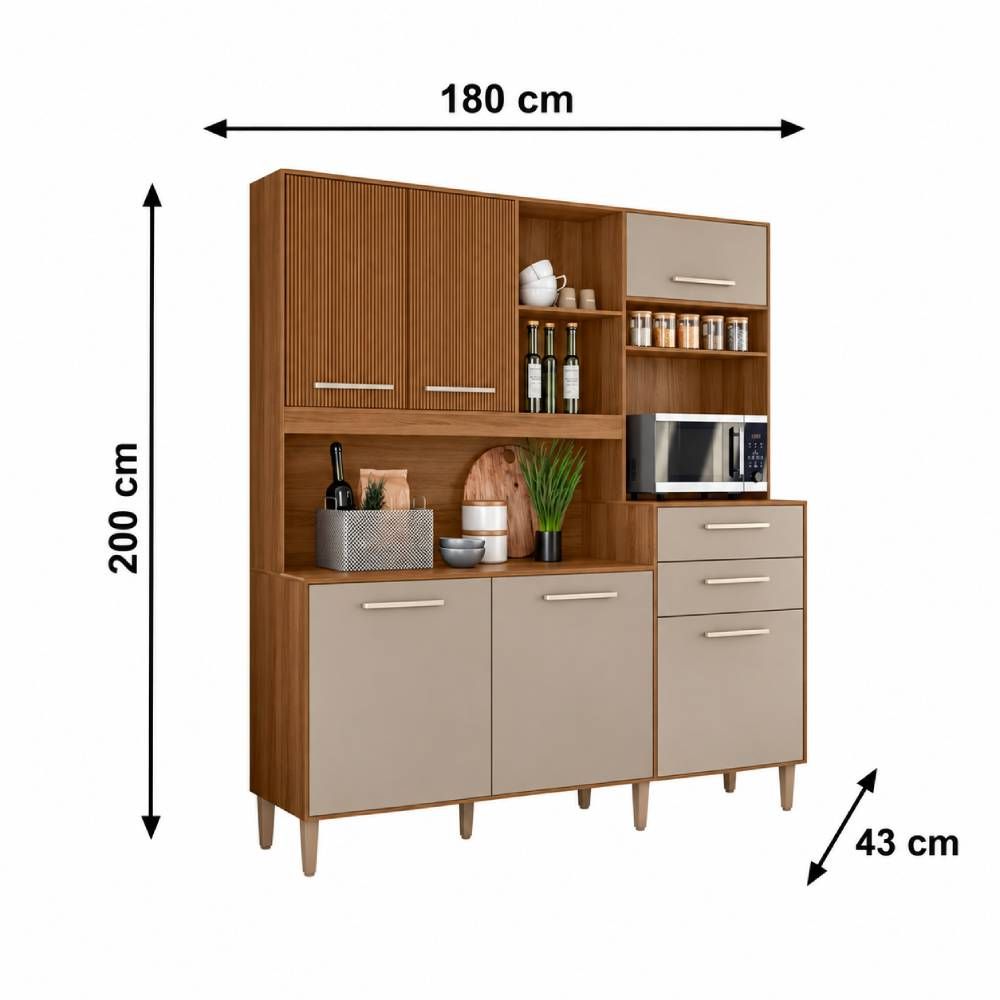 Armário Kit Cozinha Salsa Portas Fechadas Nicioli