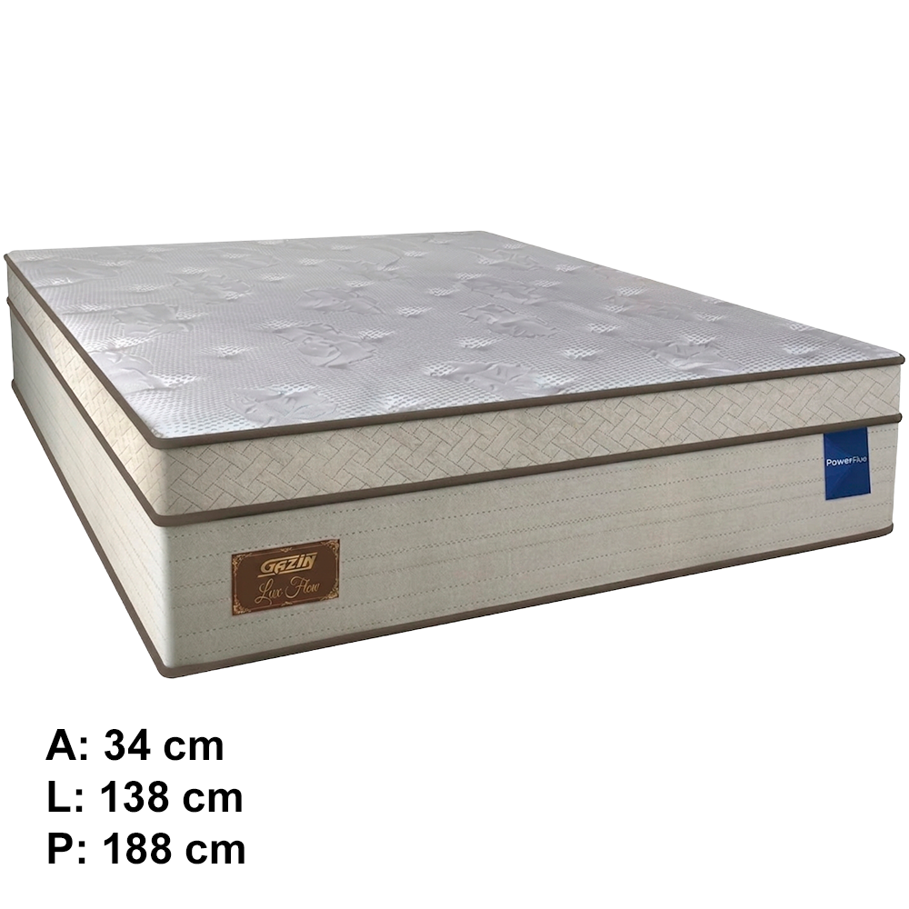 Colchão Mola Lux Firm Molejo Molas PowerBlue 138x34 Cor 60 Areia Gazin