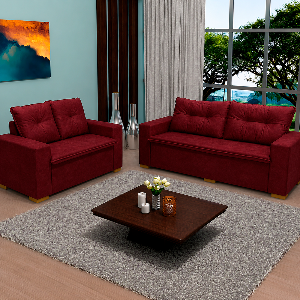 Conjunto Sofia Icaro Veludo Bordo J.A Estofados