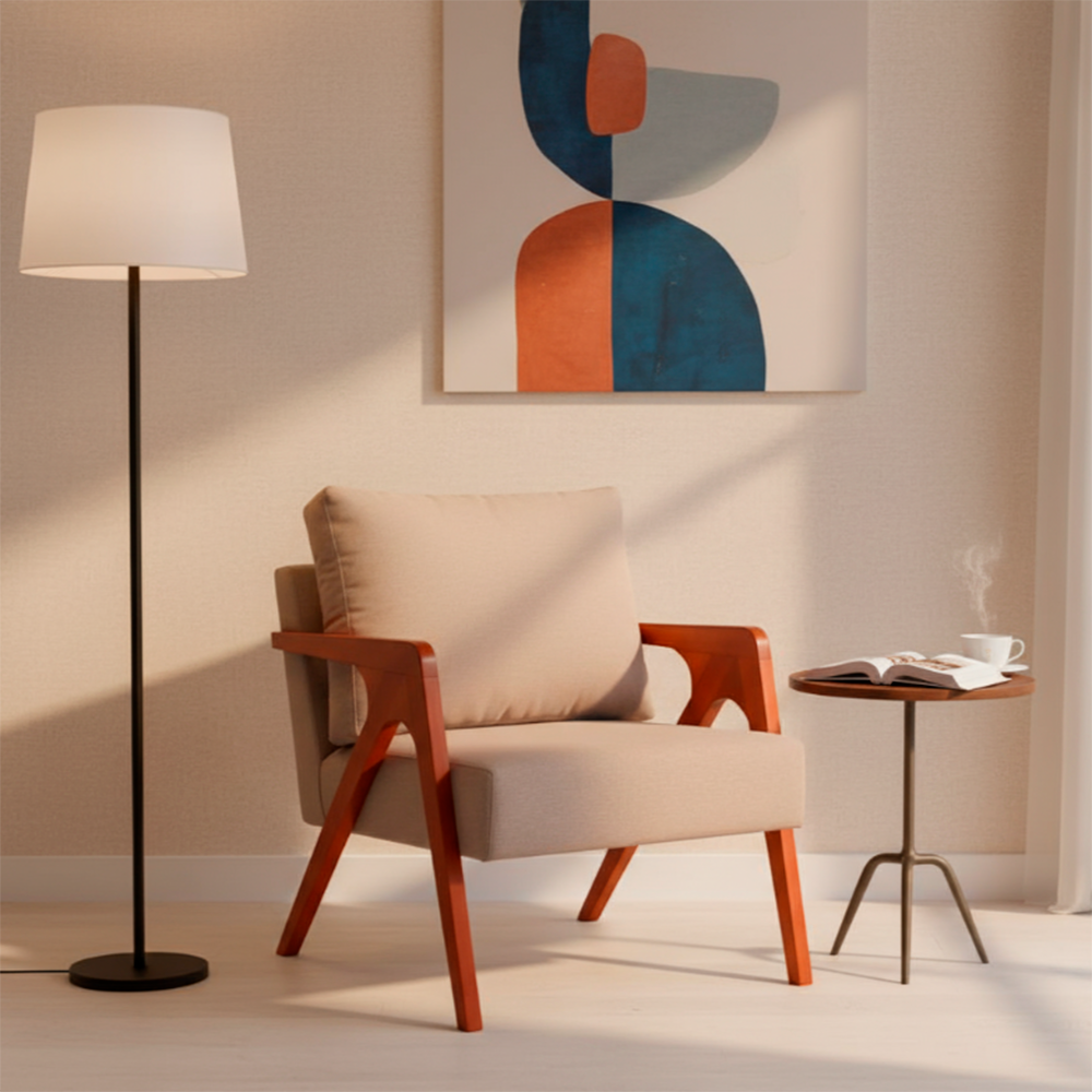 Poltrona Topazio Linho Deva Creme Artflex