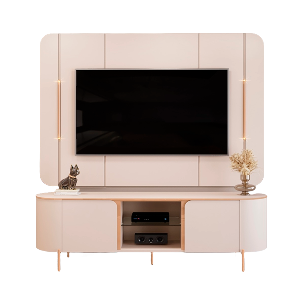 Bancada Com Painel Adele Off White Dj Moveis