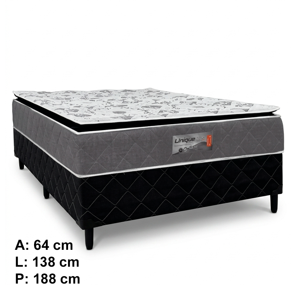 Colchão Unibox Casal Unique 138x64 com Pillow Caza Nobre