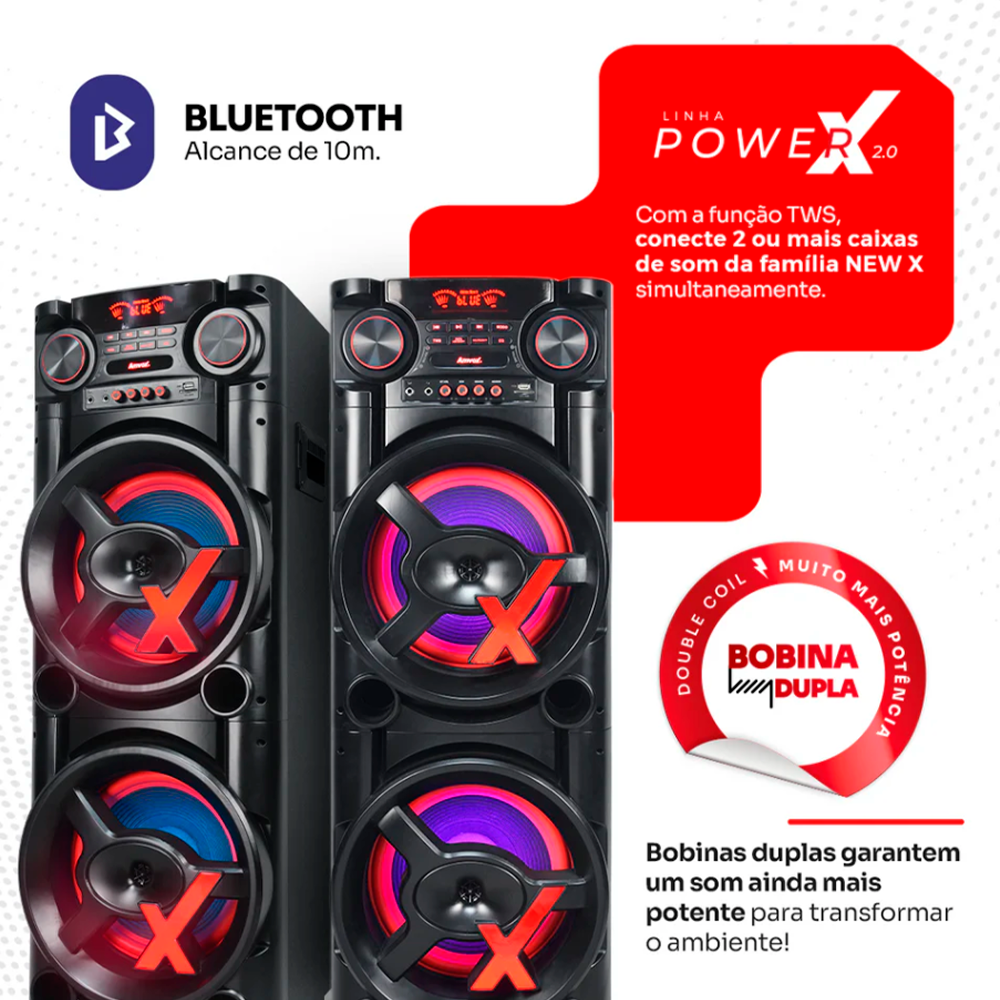 Caixa Amplificada ACA 1900 New X S/FM Amvox