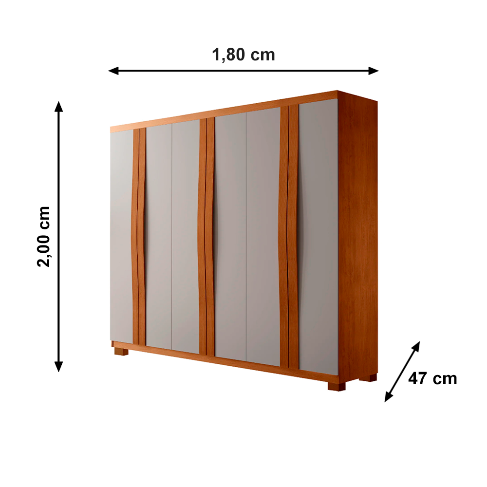 Roupeiro Grecia 6P C/PES NATUR/NATUR Rufato