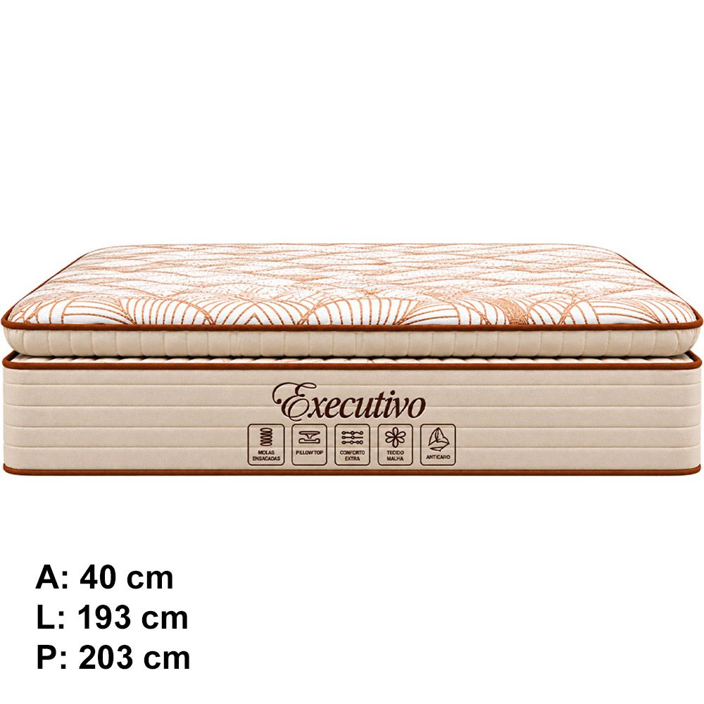 Colchão Executivo King com Pillow Top e EPS 193x203 Softflex