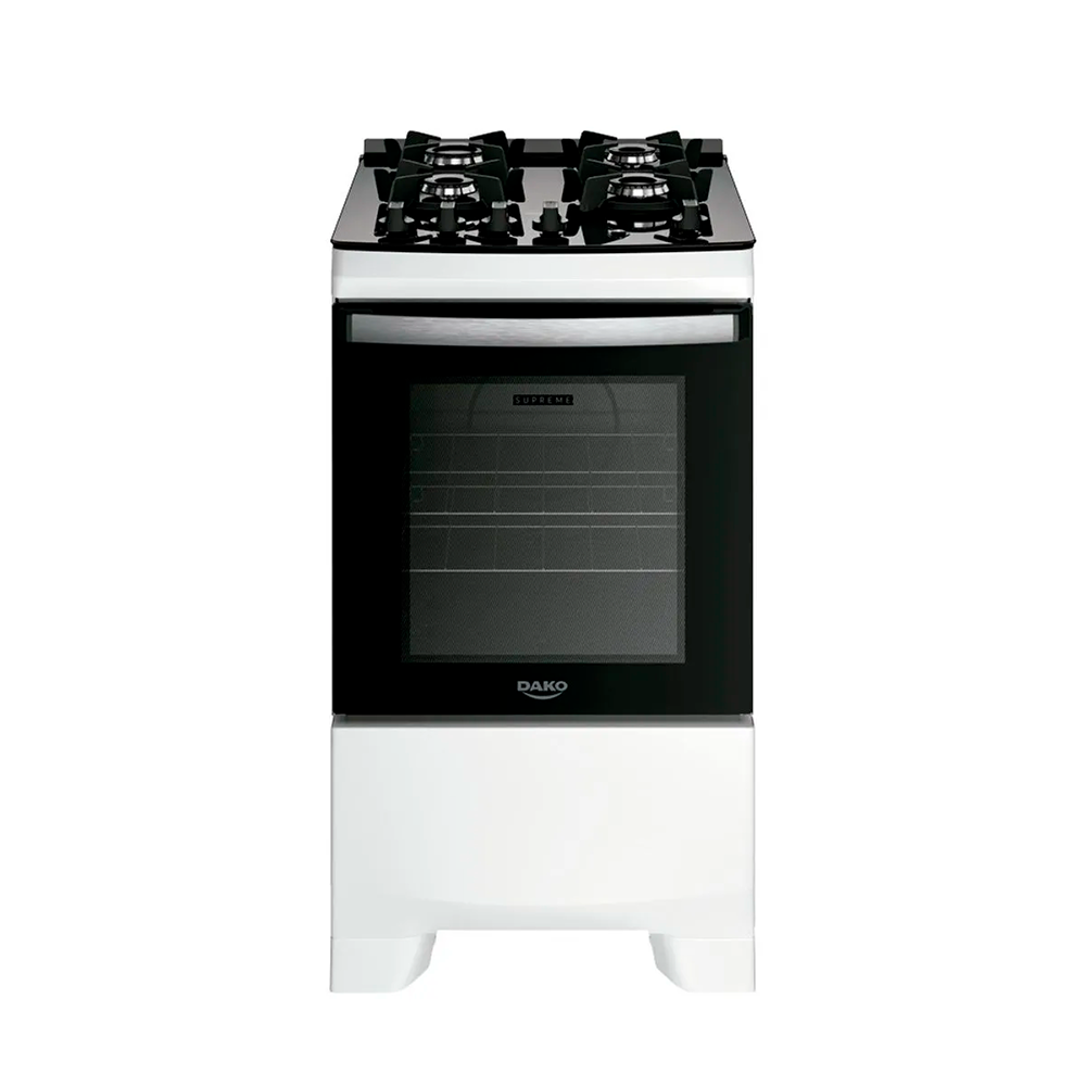 Fogão 4B Supreme Glass Branco Dako Atlas