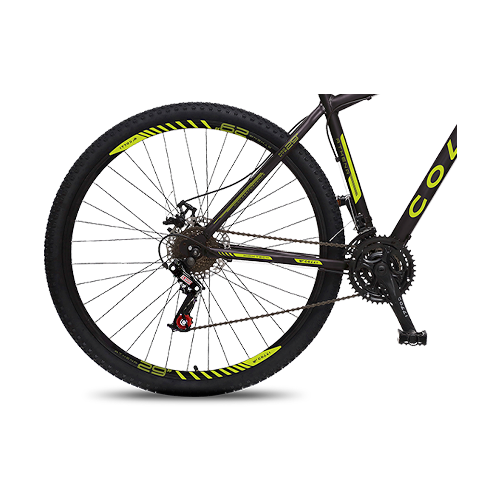 Bicicleta Aro 29 Athena F/DISCO Preto Fosco/Amarelo Neon Colli