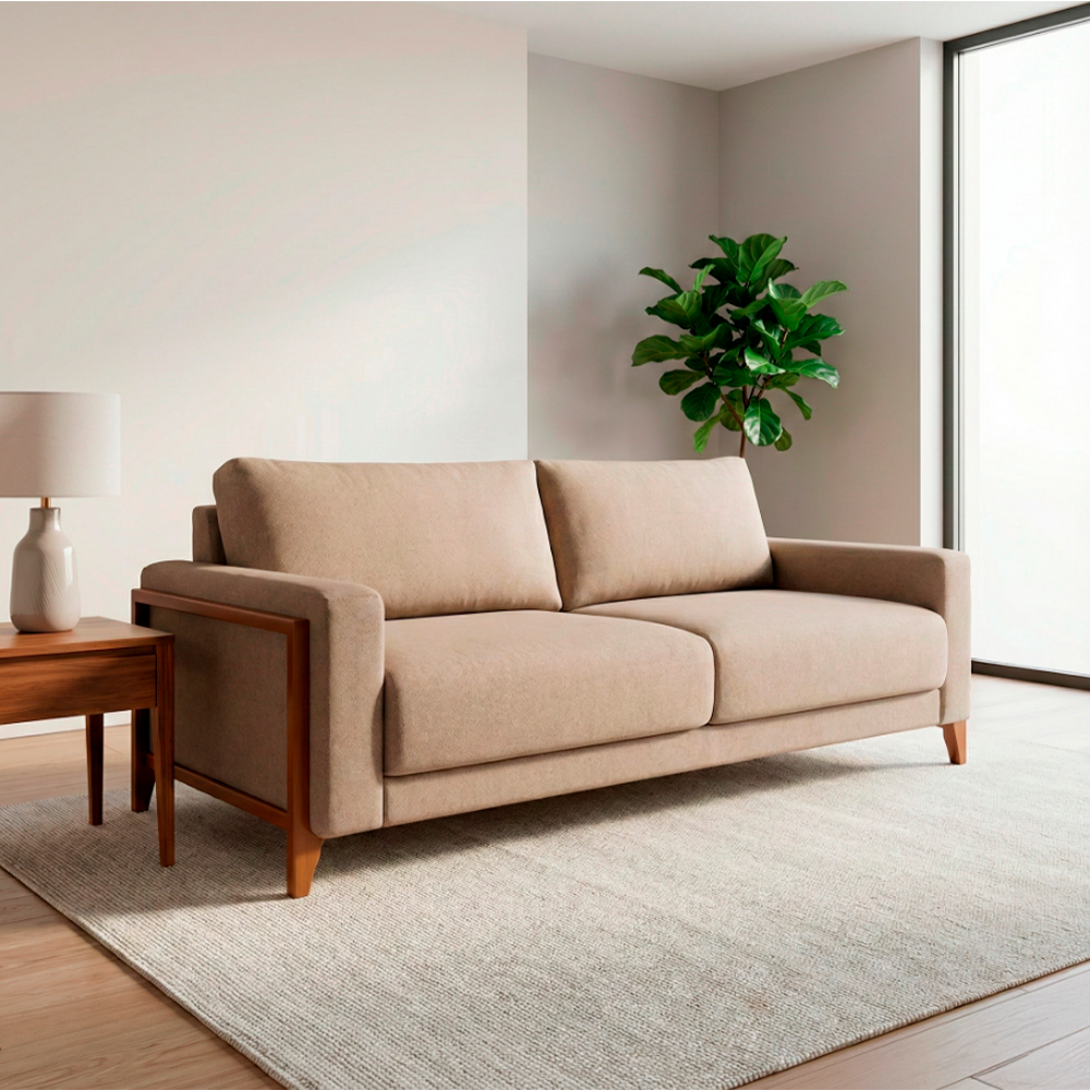 Sofa 3 Lugares Roma Linho Deva Creme Artflex
