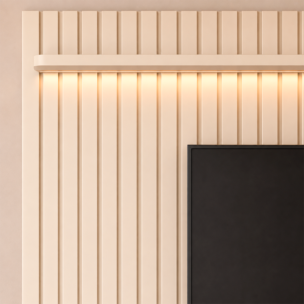 Painel Ripado Slim Modular 2.3 Tucumã Off White JB Bechara