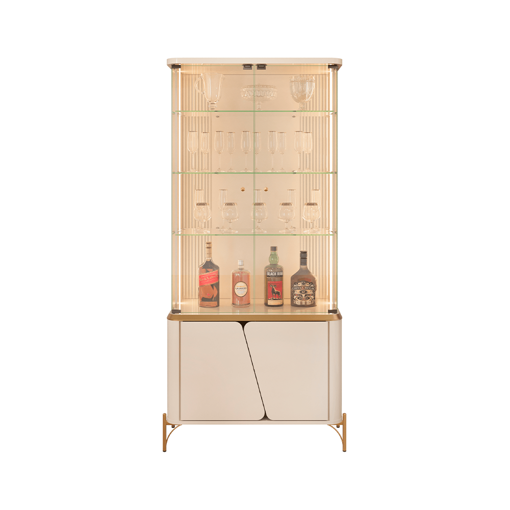 Cristaleira Liara Off White/Dourado Dj Moveis