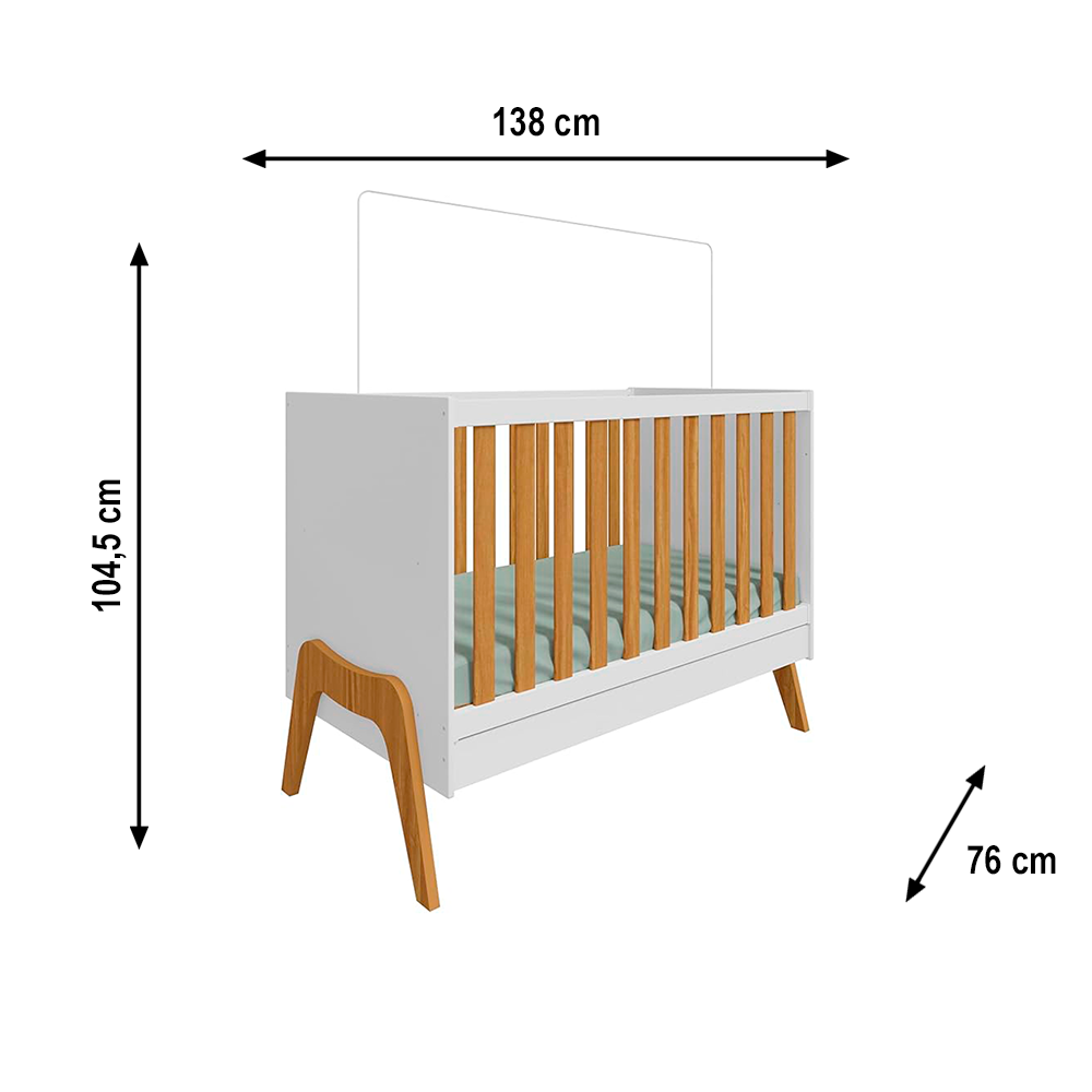 Berco Guti Retro Branco Brilho/Amendoa Peroba