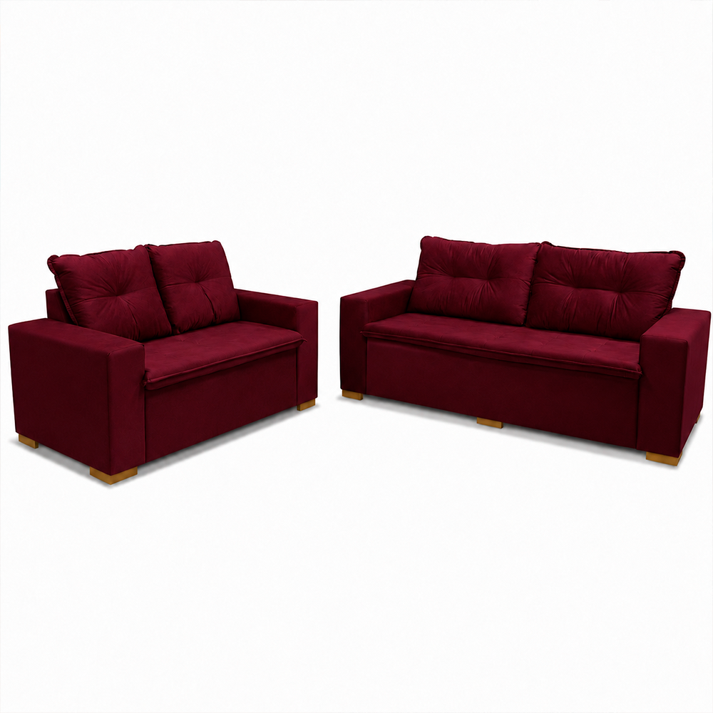 Conjunto Sofia Icaro Veludo Bordo J.A Estofados