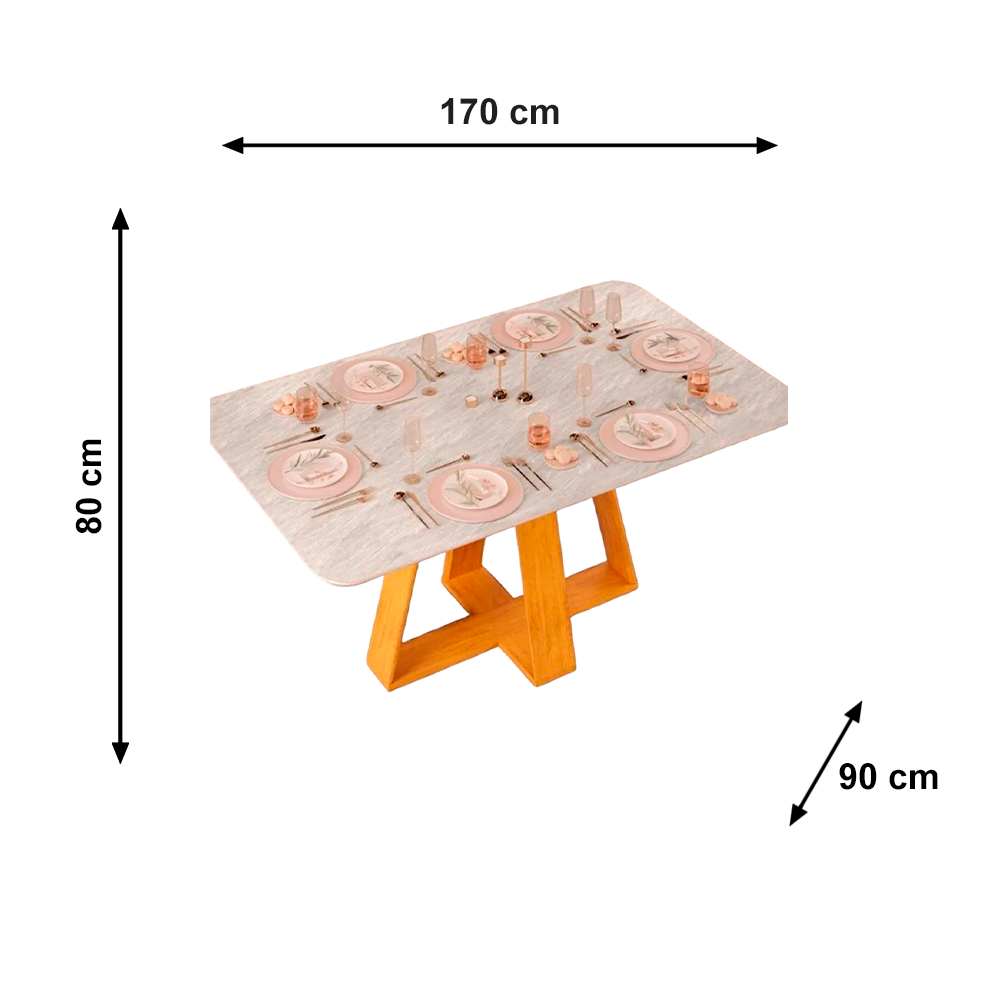 Mesa Celeste Tampo Chanf Cedro/Quartzo DJ Moveis 1/2