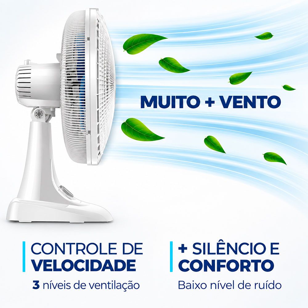 Ventilador 40CM 6P VSP-40 AP Super Power 220V Branco/Azul Mondial