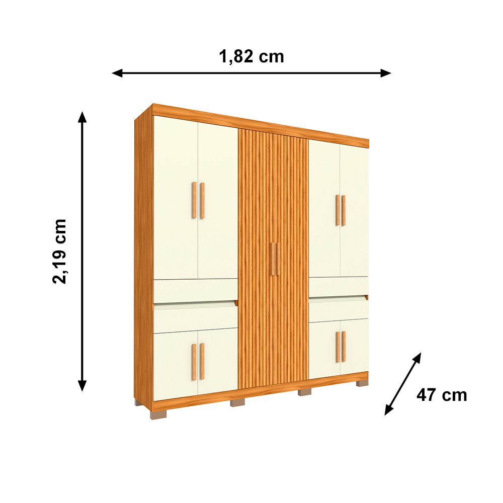 Roupeiro 10 Portas Nevada Freijo Off White Avelan