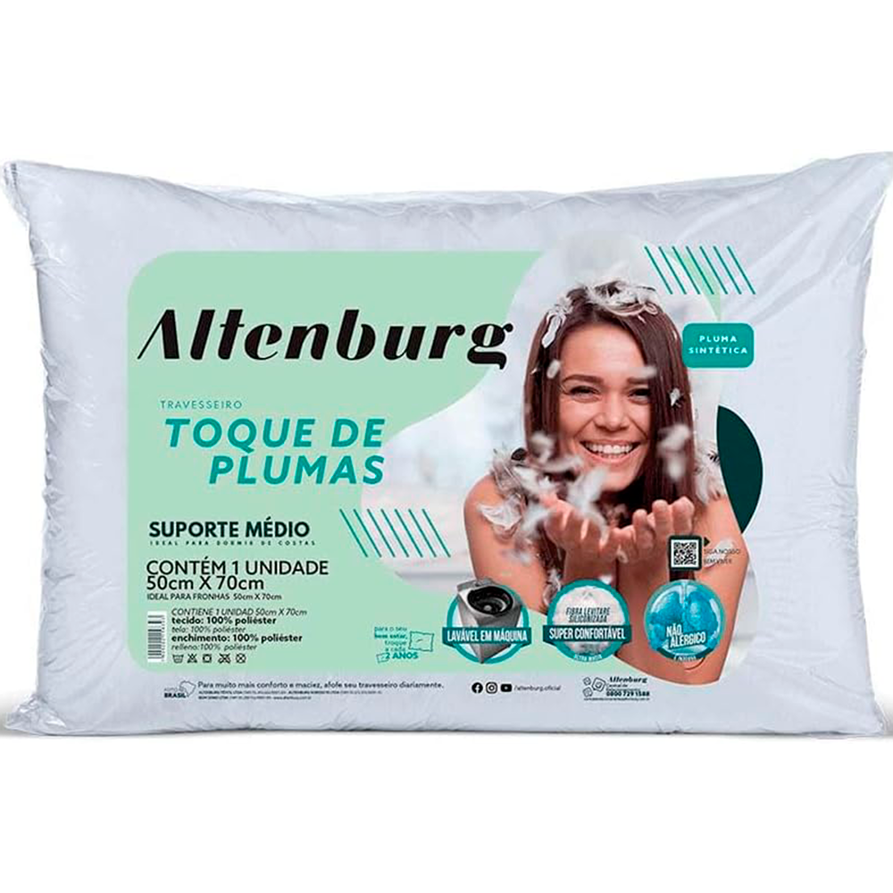 Travesseiro Toque De Pluma Branco Altenburg